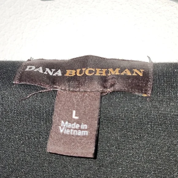 Dana Buchman Black and Tan Asymmetrical Sheath Dress Large - Picture 2 of 5